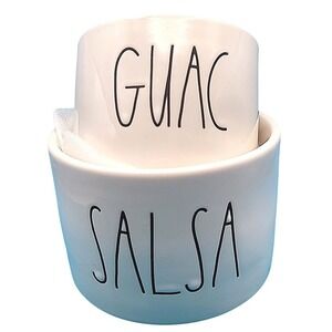 Rae Dunn by Magenta Ceramic GUAC‎ and SALSA Bowl Set Artisan Collection